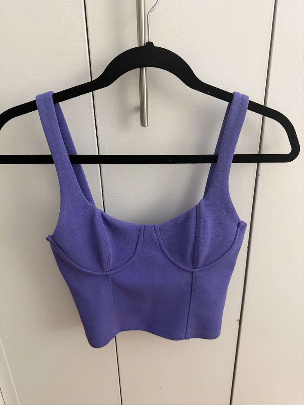 Zara Corset-Style Cropped Top | Structured Bustier Tank Purple